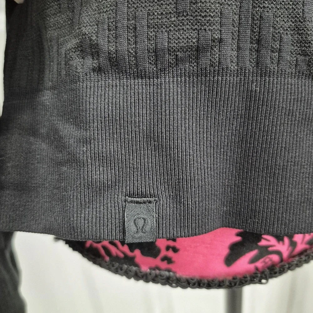 Lululemon Hoodie Top Womens Medium Black Rest‎ Less Seamless Running Training